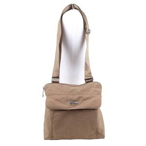 ROOMY BAGGALLINI BEIGE NYLON CANVAS MESSENGER XBODY ORGANIZER SHOULDER BAG PURSE